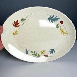 Vintage MCM Franciscan Autumn Leaves 13.75" Oval Serving Platter Atomic USA